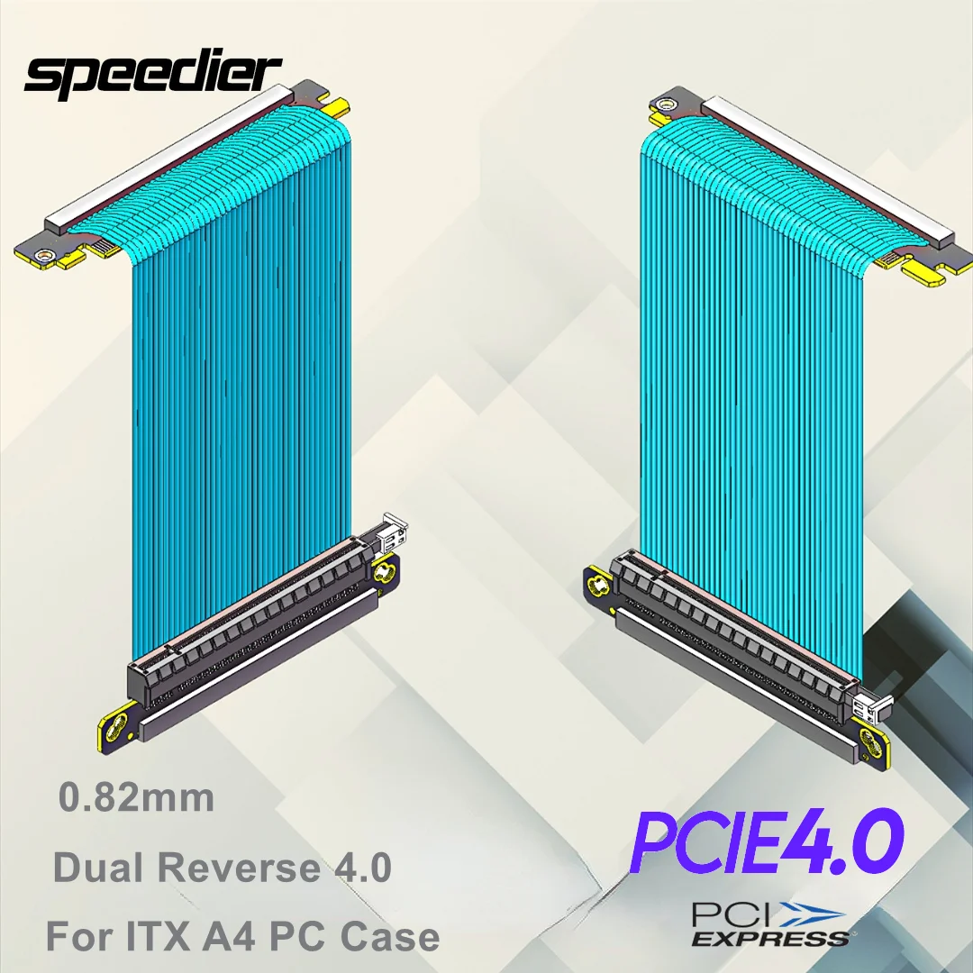 Itx Gpu Riser Pcie 4.0 16X - Cabo riser pci-e 4.0 reverso duplo
