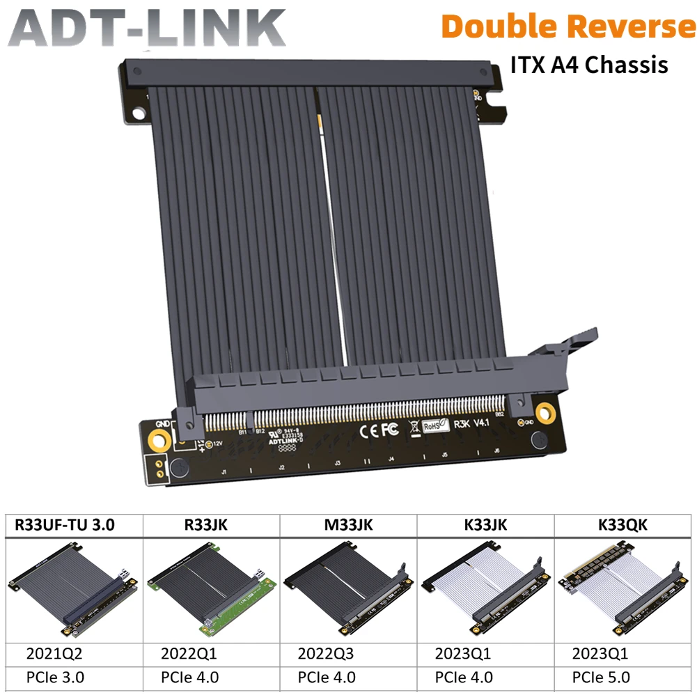 Itx Gpu Riser Pcie 4.0 16X - Cabo Riser PCIe ADT Gen 5/4